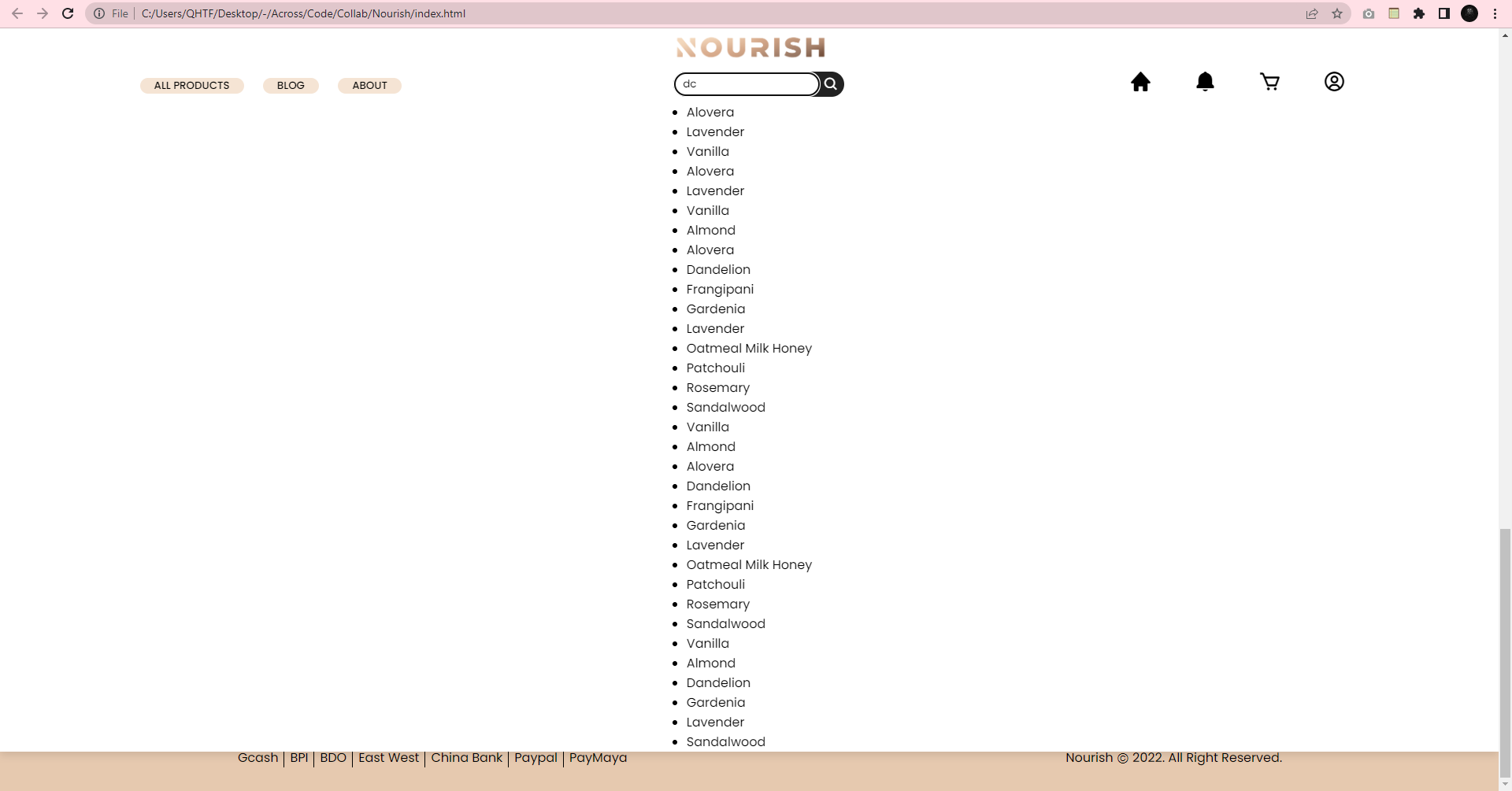 struggle and solution Nourish website